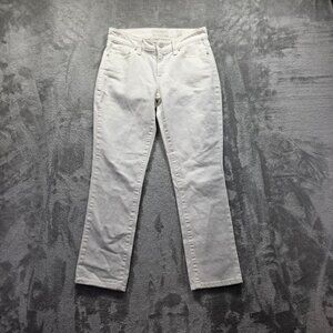 Lucky Brand Jeans Womens 0 25 White Mid Rise Sweet Crop Straight Stretch Pants